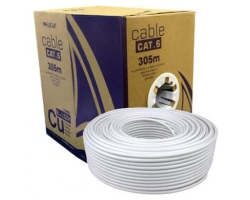 Bobina de cable PHASAK UTP Cat. 6 Cu solido